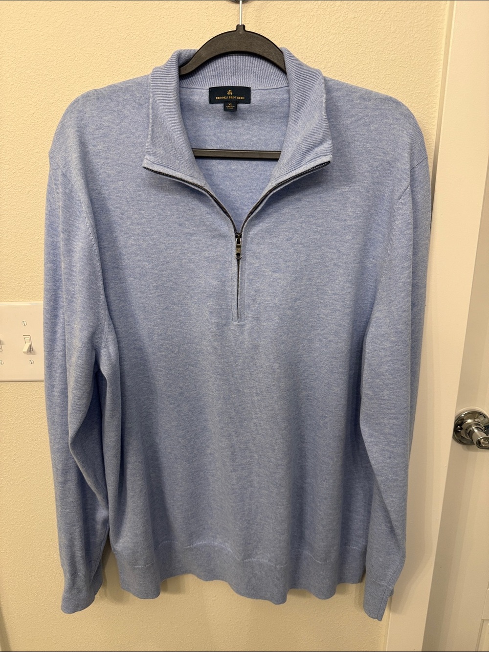 Brooks Brothers Men's Light Blue Quarter-Zip Sweater